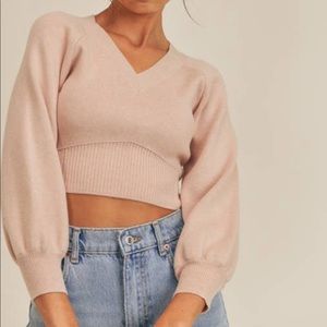 Cropped v neck sweater